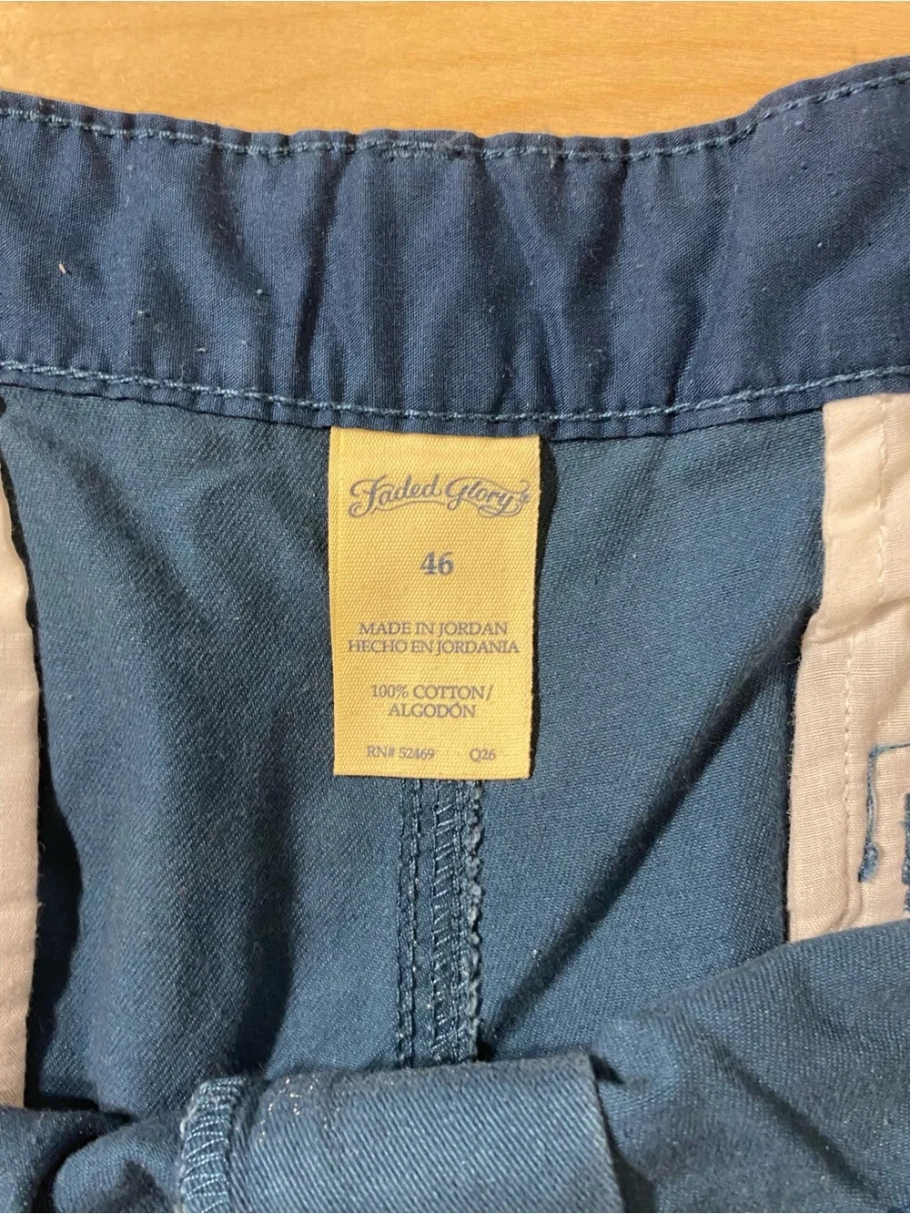 Faded Glory Teal Blue Flat Front Cotton Shorts 46 (SX)